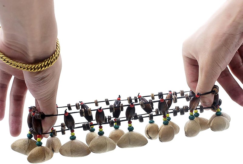 GOGHOST Cacho Seed Rattle Bracelet Anklet, 2 PCS African Shaker Nut Shell Bracelet Natural Percussion Accessories Musical Instrument(Chacha) - Image 4